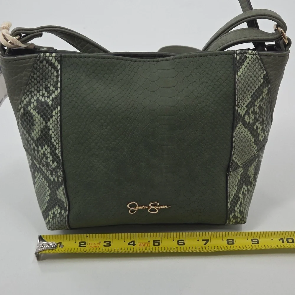 Jessica Simpson Olive Crossbody Bag with Snakeskin Detail NWT